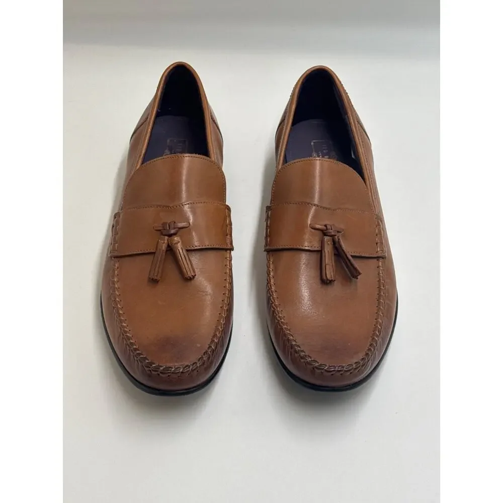 Ted Baker Simbaa Tassel Loafers Men's US 9 Brown Leather Slip On Dress Shoes